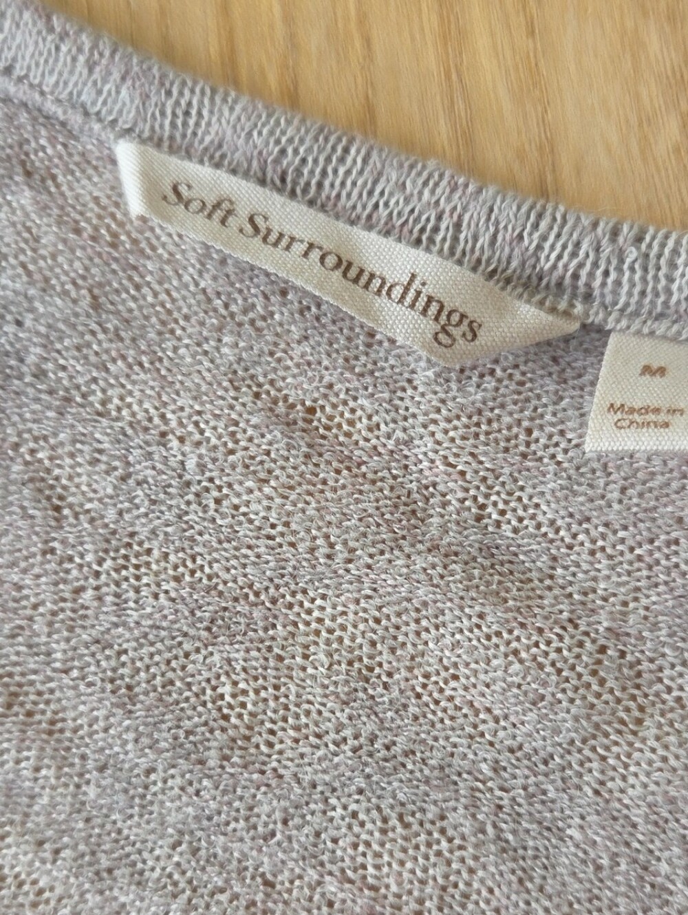 Soft Surroundings Women's Heathered Mist Gray Scoop Neck Sweater